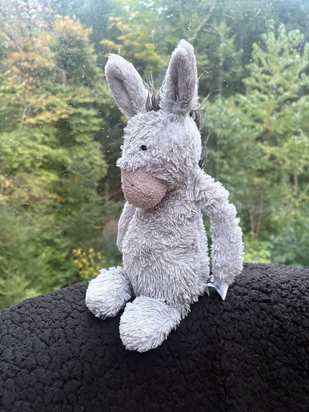 Retired Jellycat Bashful Donkey Plush Stuffed Animal Grey 13 inches